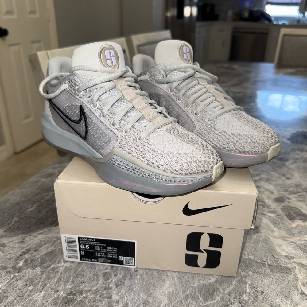 Nike Light Gray and White Athletic Shoes